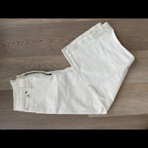 Madewell wide leg cropped white jeans